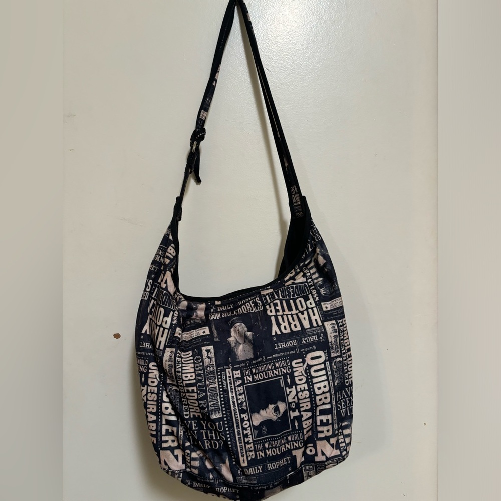 Hot Topic Black and White Newspaper Print Tote
